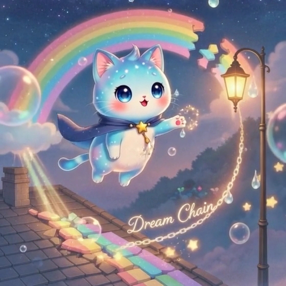 City, children, rainbow and street lamp